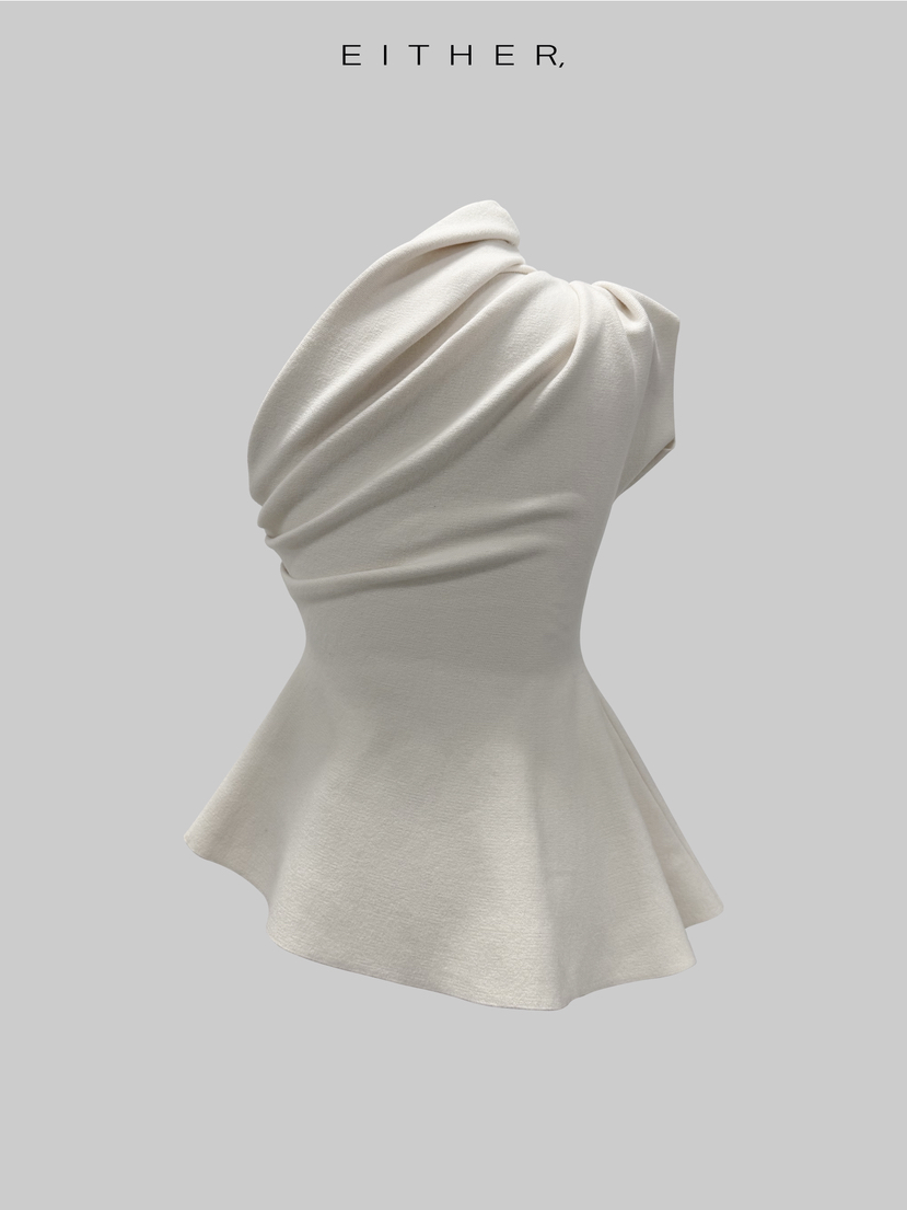 EITHER韓國代購女裝新品時尚人氣熱賣休閑襯衫蕾絲衫荷葉邊EITHER襯衫/蕾絲衫