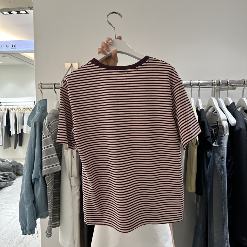 VIVE韓國直郵女士新品休閑推薦人氣職業26春夏時尚T恤條紋VIVET恤