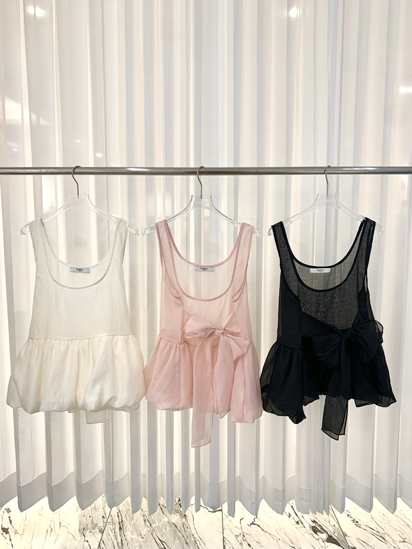 FABRIC韓國直郵實拍女士新款推薦時尚人氣吊帶背心歐根紗FABRIC吊帶/背心