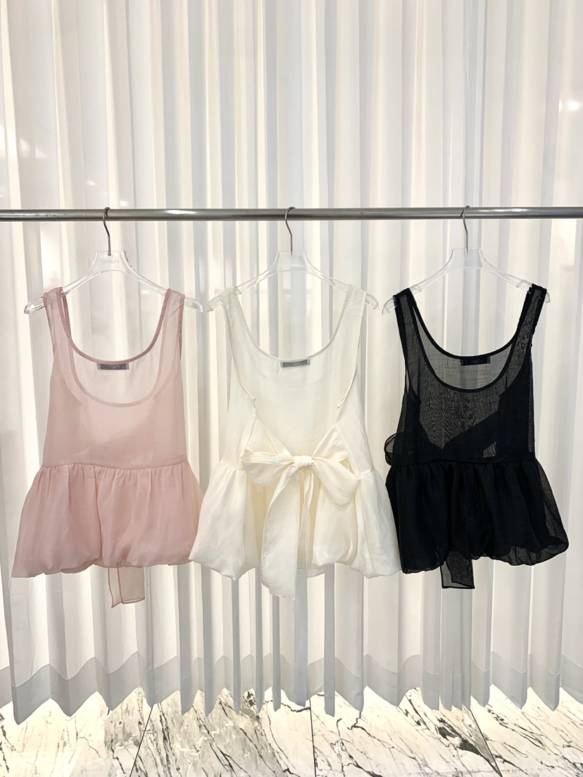 FABRIC韓國直郵實拍女士新款推薦時尚人氣吊帶背心歐根紗FABRIC吊帶/背心