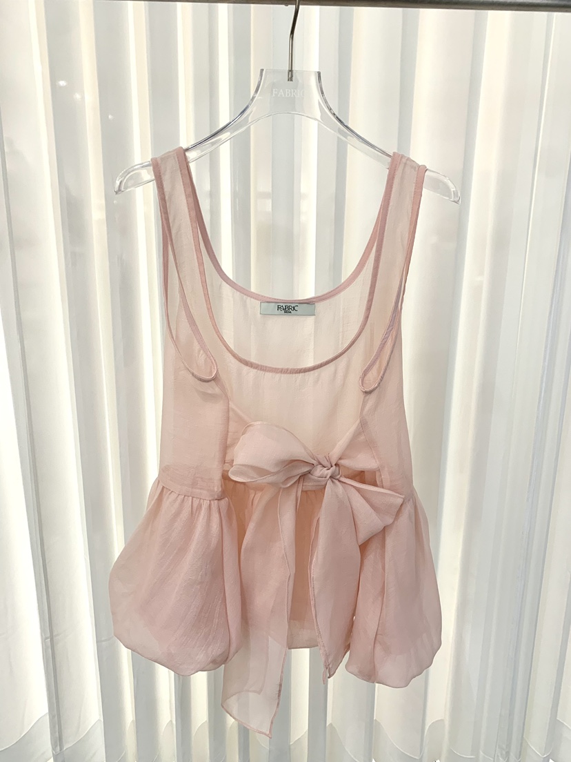 FABRIC韓國直郵實拍女士新款推薦時尚人氣吊帶背心歐根紗FABRIC吊帶/背心圖色2