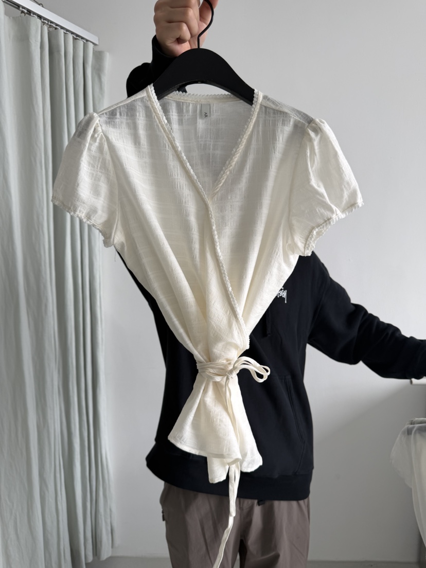 ARKIE/TAF韓國直郵實拍女裝新品時尚推薦襯衫蕾絲衫含腰繩ARKIE/TAF襯衫/蕾絲衫圖色2