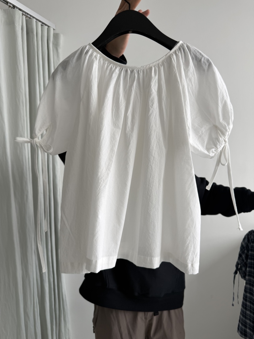 ARKIE/TAF韓國代購女士新款推薦26春夏職業襯衫蕾絲衫褶皺ARKIE/TAF襯衫/蕾絲衫