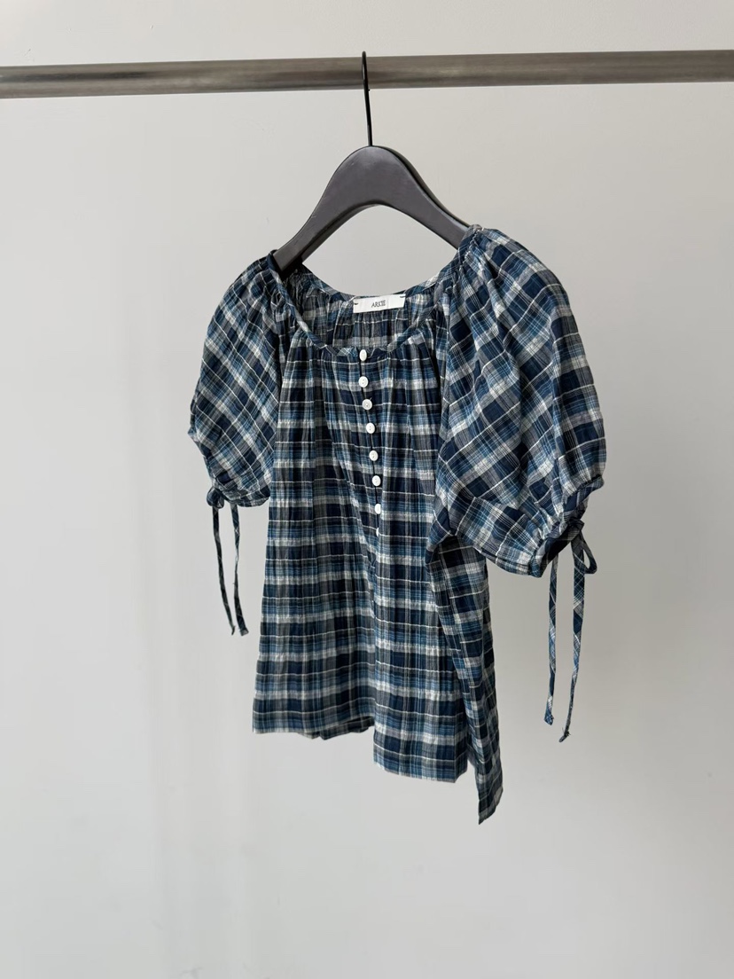 ARKIE/TAF韓國代購女士新款推薦26春夏職業襯衫蕾絲衫褶皺ARKIE/TAF襯衫/蕾絲衫