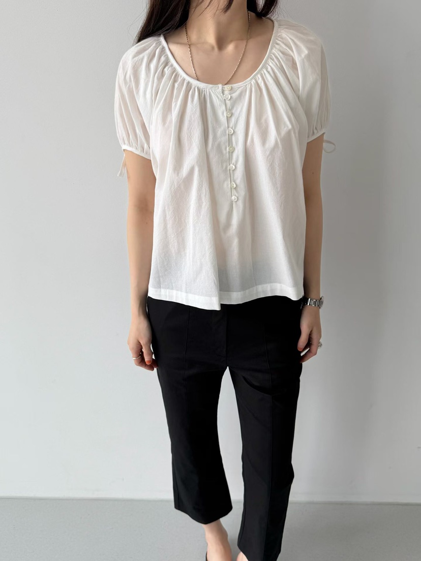 ARKIE/TAF韓國代購女士新款推薦26春夏職業襯衫蕾絲衫褶皺ARKIE/TAF襯衫/蕾絲衫