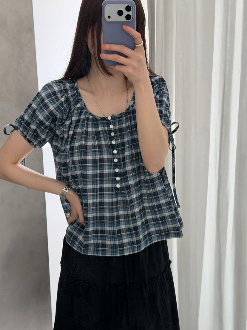 ARKIE/TAF韓國代購女士新款推薦26春夏職業襯衫蕾絲衫褶皺ARKIE/TAF襯衫/蕾絲衫