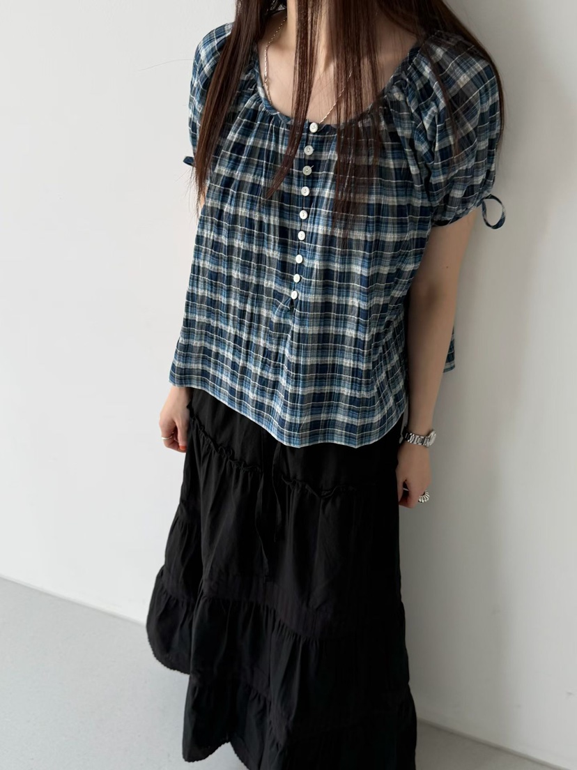 ARKIE/TAF韓國代購女士新款推薦26春夏職業襯衫蕾絲衫褶皺ARKIE/TAF襯衫/蕾絲衫