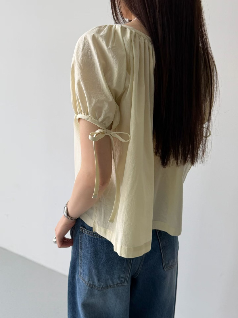 ARKIE/TAF韓國代購女士新款推薦26春夏職業襯衫蕾絲衫褶皺ARKIE/TAF襯衫/蕾絲衫