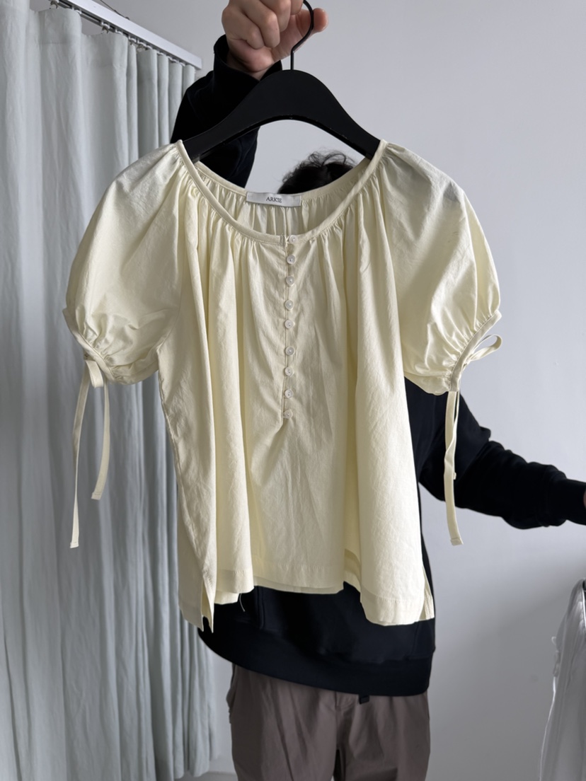 ARKIE/TAF韓國代購女士新款推薦26春夏職業襯衫蕾絲衫褶皺ARKIE/TAF襯衫/蕾絲衫圖色2