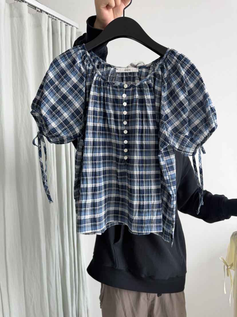 ARKIE/TAF韓國代購女士新款推薦26春夏職業襯衫蕾絲衫褶皺ARKIE/TAF襯衫/蕾絲衫圖色3