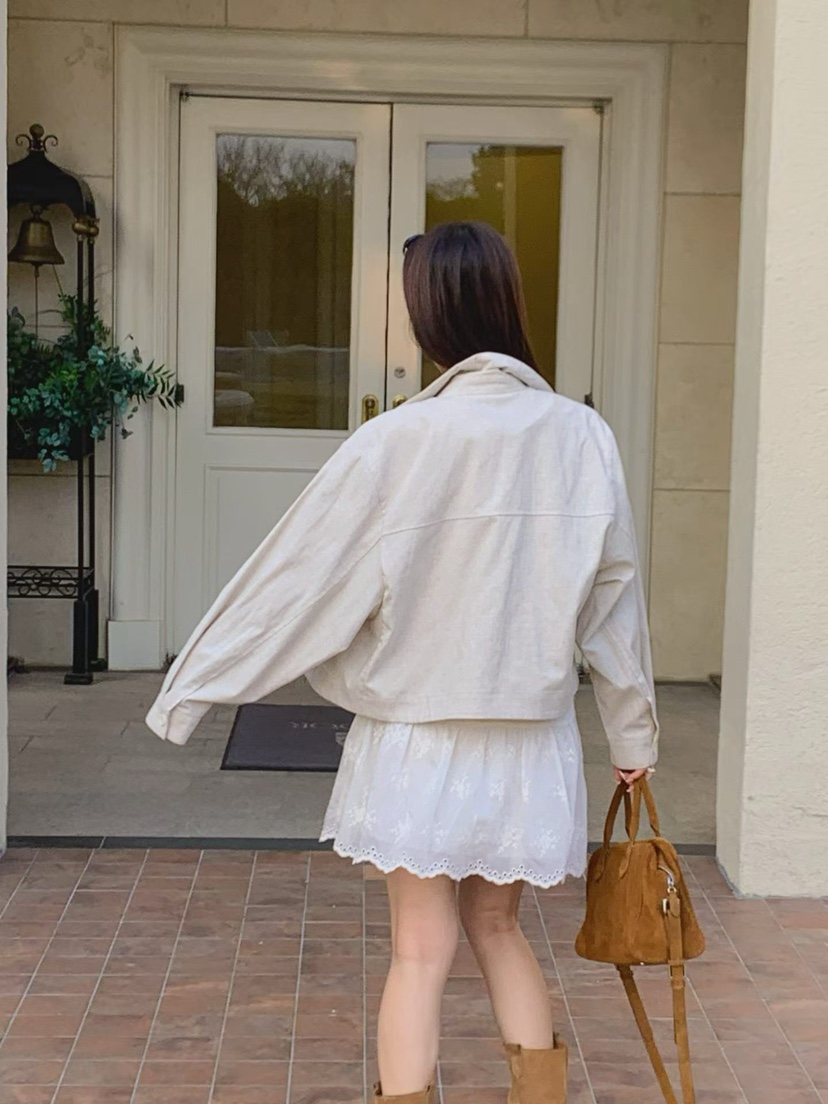 LA CREME韓國東大門代購女士新品人氣推薦職業夾克拉鏈亞麻LA CREME夾克