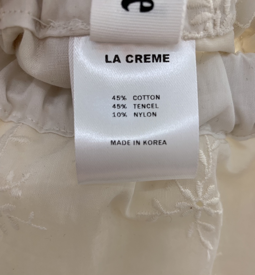 LA CREME韓國代購女裝新品職業推薦熱賣26春夏人氣短裙刺繡LA CREME短裙