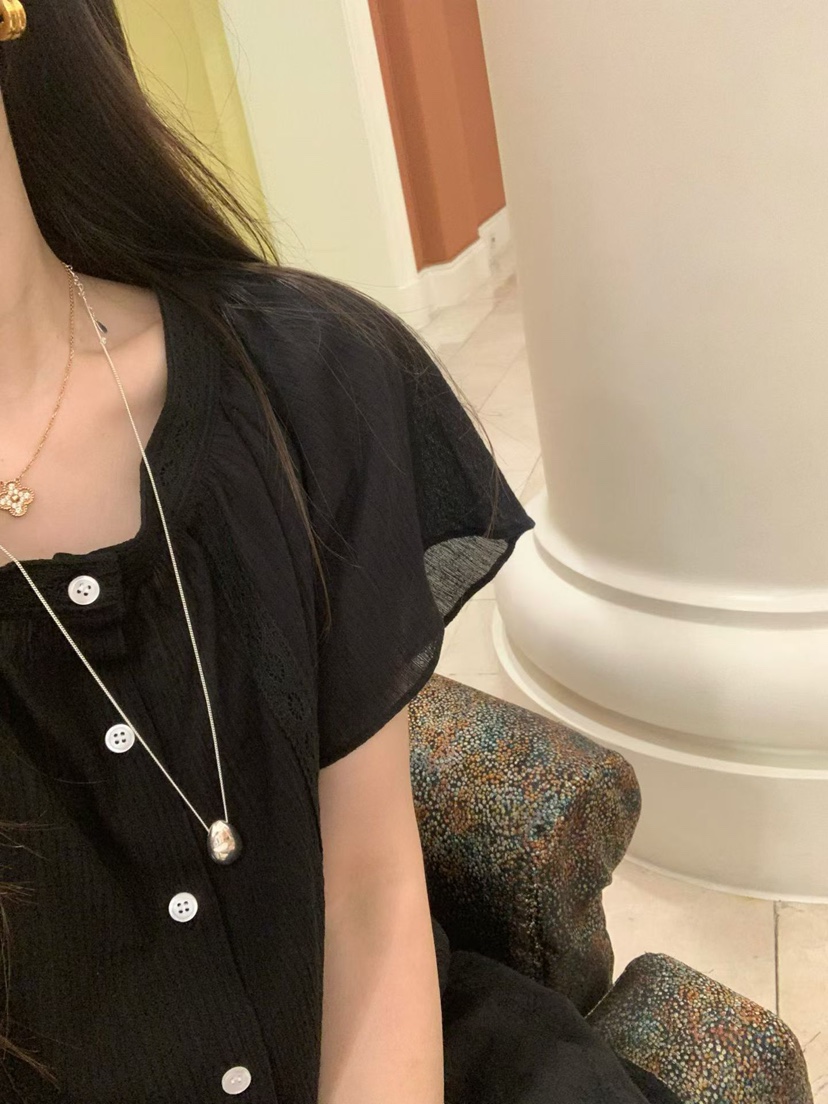 LA CREME韓國直郵女士新品人氣推薦熱賣休閑時尚襯衫蕾絲衫LA CREME襯衫/蕾絲衫