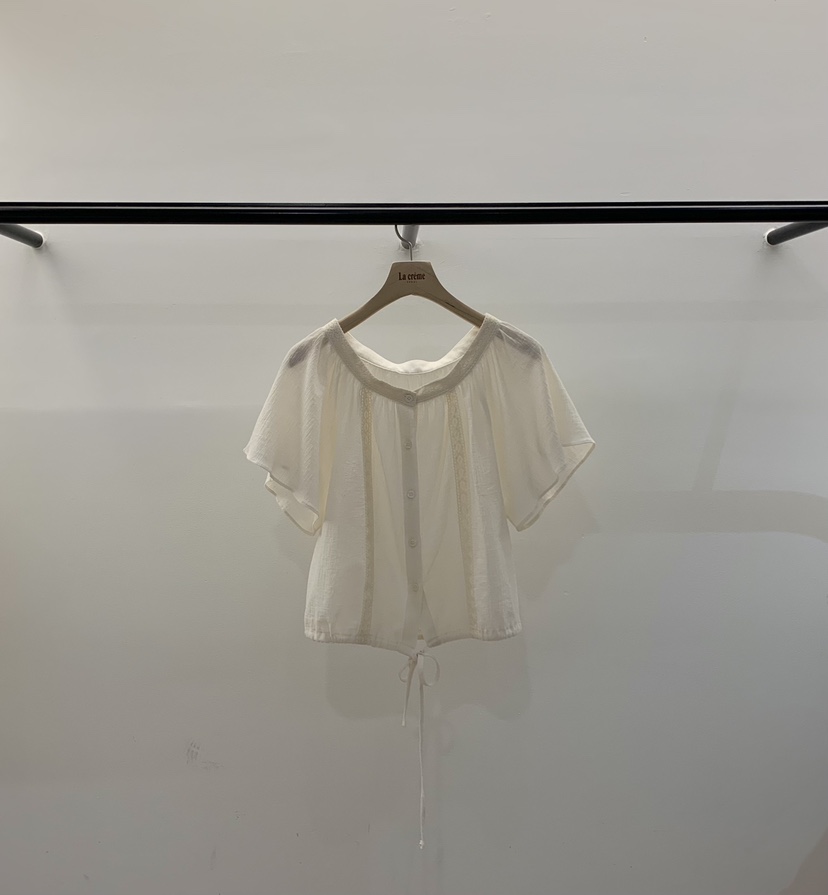 LA CREME韓國直郵女士新品人氣推薦熱賣休閑時尚襯衫蕾絲衫LA CREME襯衫/蕾絲衫圖色1