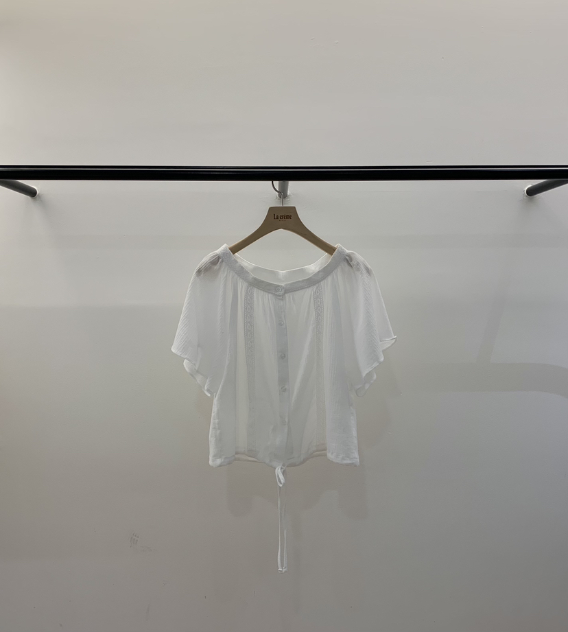 LA CREME韓國直郵女士新品人氣推薦熱賣休閑時尚襯衫蕾絲衫LA CREME襯衫/蕾絲衫圖色2