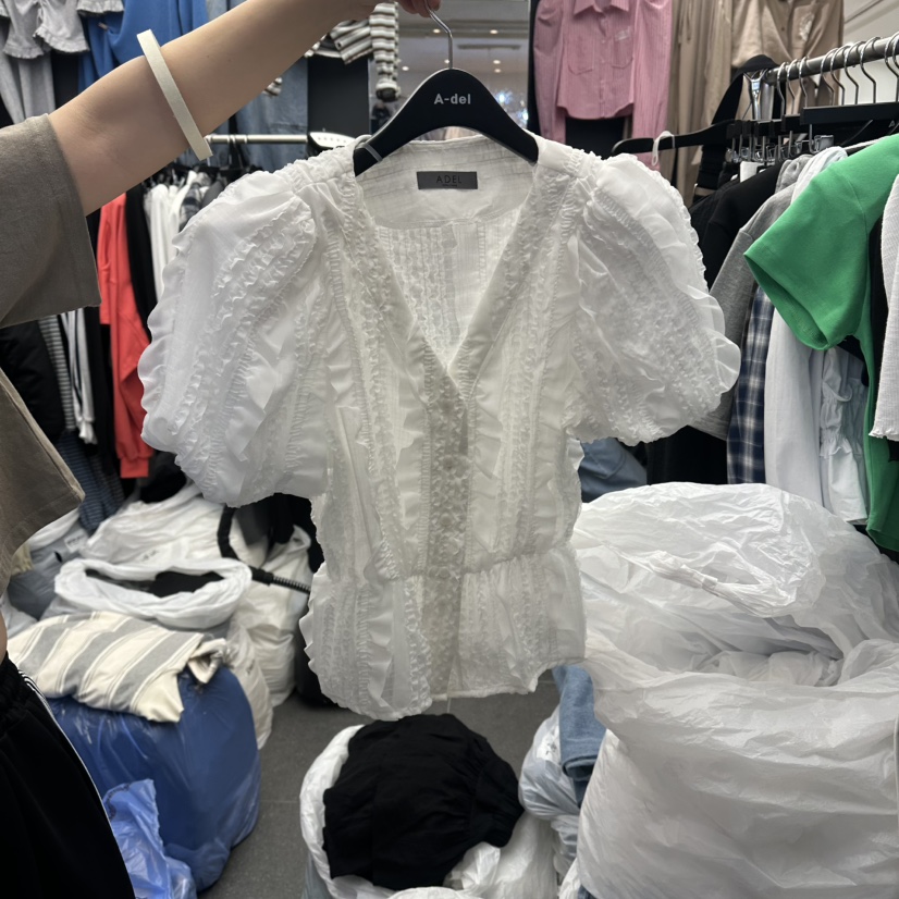 A-DEL韓國東大門直郵女士新品26春夏人氣推薦襯衫蕾絲衫A-DEL襯衫/蕾絲衫圖色1