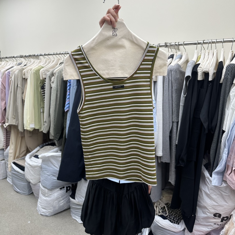 AMOEBA韓國直郵實拍女裝新品職業推薦熱賣休閑26春夏吊帶背心AMOEBA吊帶/背心圖色1