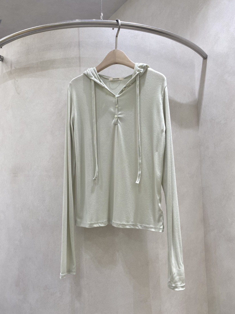 WHO IS SHE韓國直郵實拍女裝新款職業26春夏長袖T恤連帽衫WHO IS SHE長袖T恤圖色3