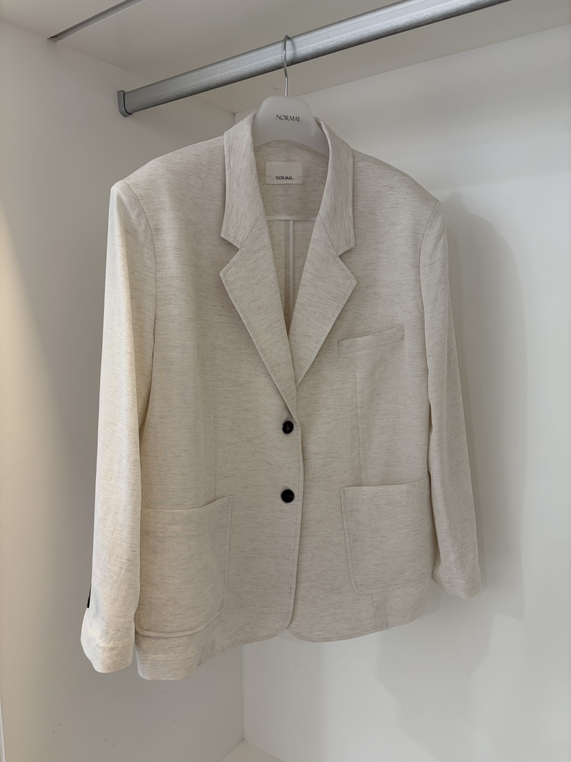 NORMAL韓國東大門直郵女士新款職業26春夏推薦夾克亞麻布NORMAL夾克圖色1