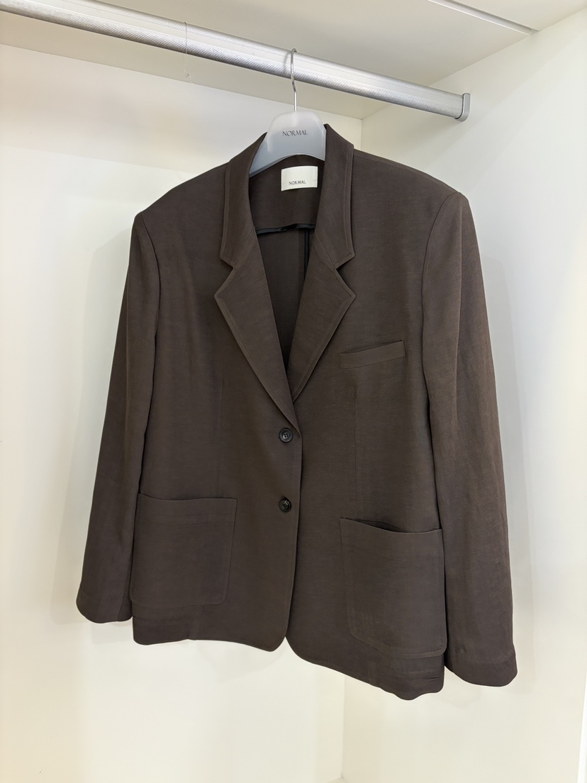 NORMAL韓國東大門直郵女士新款職業26春夏推薦夾克亞麻布NORMAL夾克圖色2