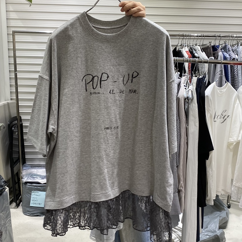 BRICKLANE韓國東大門直郵女士新品職業推薦熱賣休閑T恤蕾絲BRICKLANET恤圖色1