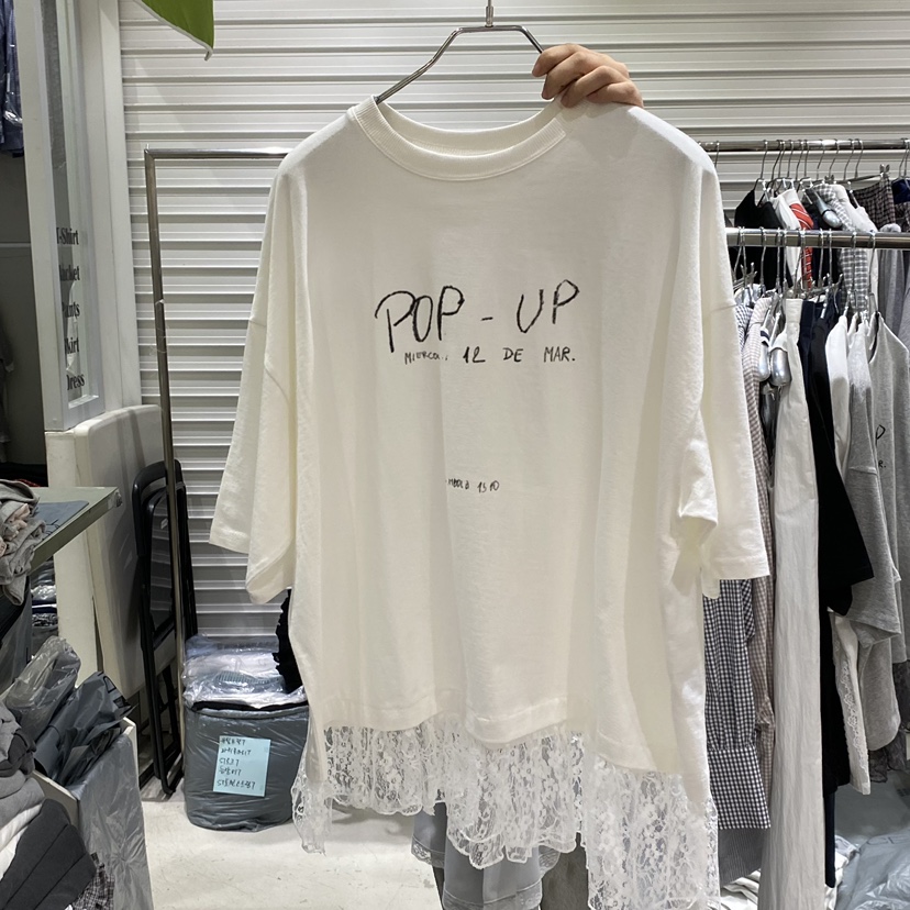 BRICKLANE韓國東大門直郵女士新品職業推薦熱賣休閑T恤蕾絲BRICKLANET恤圖色2