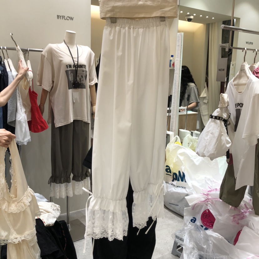 BY FLOW韓國直郵女裝新款人氣職業休閑26春夏休閑褲蕾絲BY FLOW休閑褲