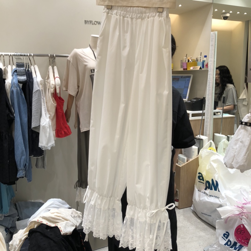 BY FLOW韓國直郵女裝新款人氣職業休閑26春夏休閑褲蕾絲BY FLOW休閑褲圖色1