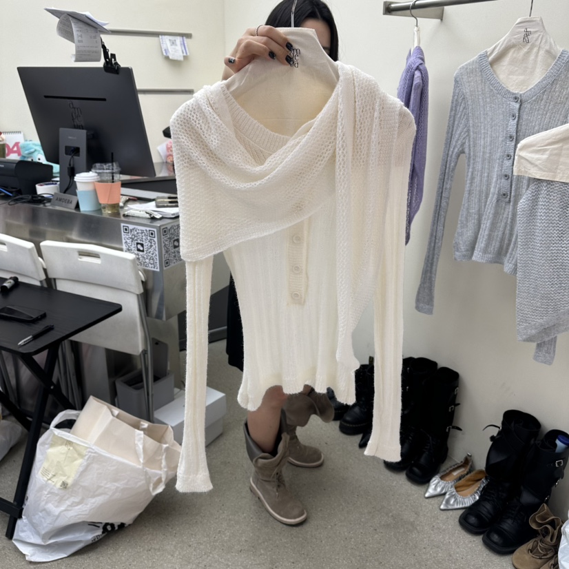 AMOEBA韓國代購女士新款熱賣職業時尚休閑套裝兩件套披肩AMOEBA套裝圖色2