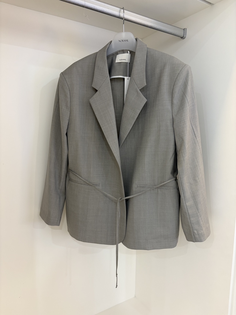 NORMAL韓國東大門直郵女裝新款休閑熱賣26春夏夾克含腰帶褶裥NORMAL夾克圖色1