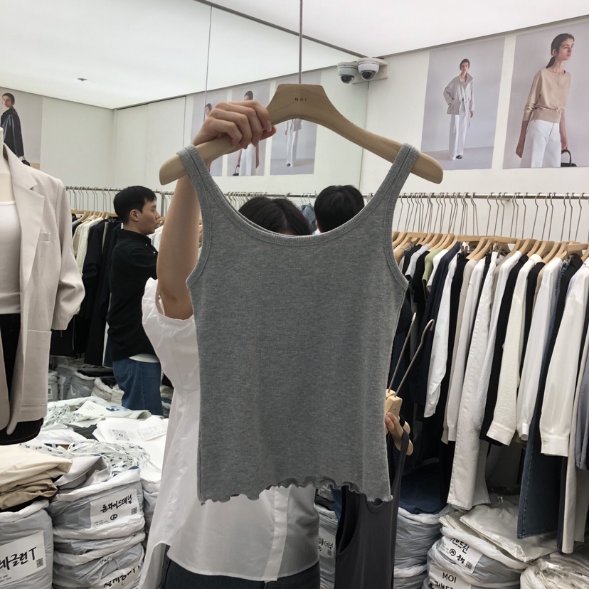 MOI-A韓國代購女裝新款熱賣人氣休閑時尚職業吊帶背心羅紋MOI-A吊帶/背心圖色2