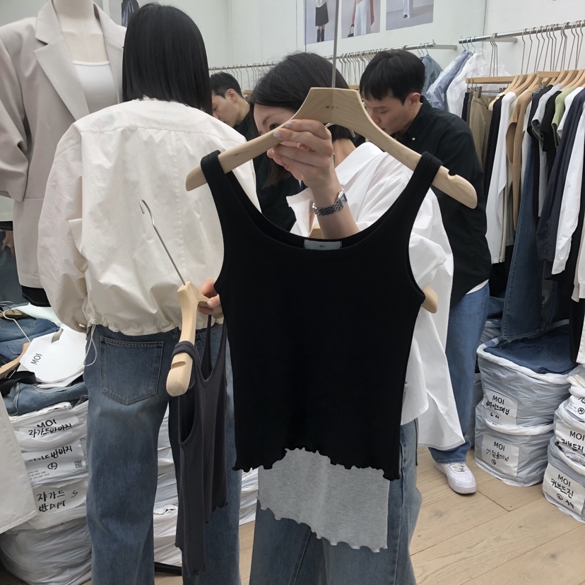 MOI-A韓國代購女裝新款熱賣人氣休閑時尚職業吊帶背心羅紋MOI-A吊帶/背心圖色4