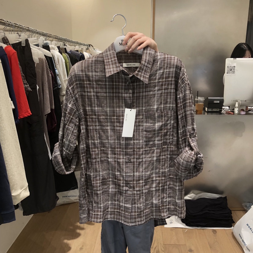 MEET ME韓國直郵實拍女裝新款26春夏休閑時尚襯衫蕾絲衫MEET ME襯衫/蕾絲衫圖色2