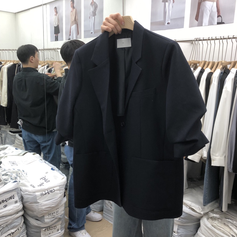 MOI-A韓國東大門代購女士新品休閑人氣夾克不含內搭亞麻布MOI-A夾克圖色2