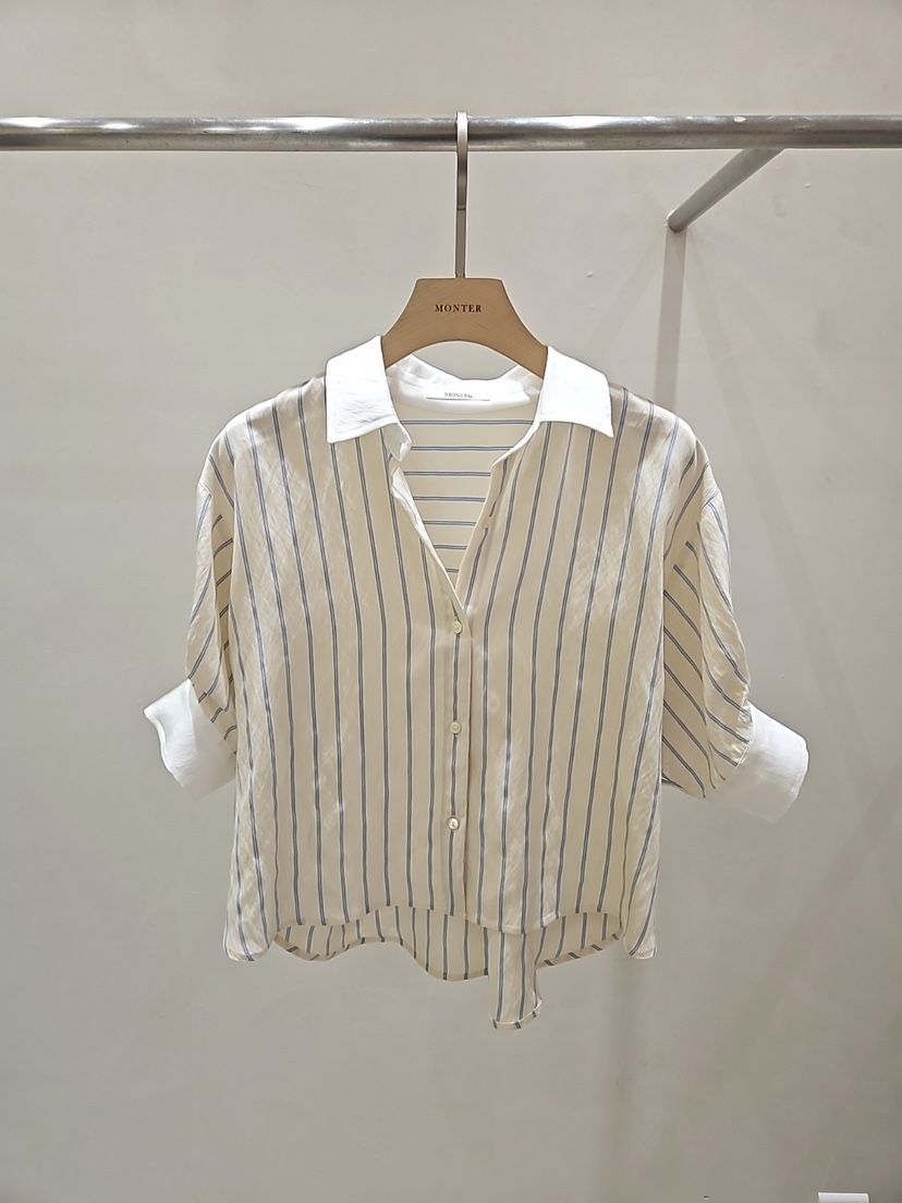 MONTER韓國直郵實拍女士新款休閑時尚推薦熱賣襯衫蕾絲衫MONTER襯衫/蕾絲衫圖色2奶油色