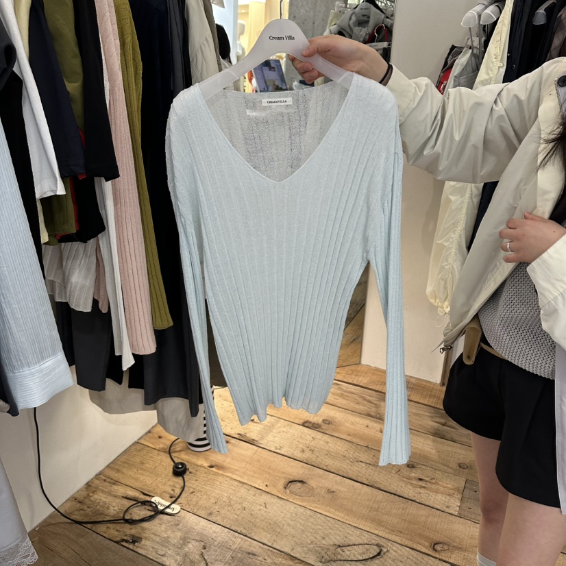 CREAM VILLA韓國東大門代購女裝新款休閑針織衫羅紋CREAMVILLA針織衫圖色4