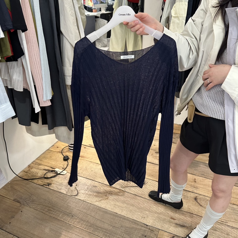 CREAM VILLA韓國東大門代購女裝新款休閑針織衫羅紋CREAMVILLA針織衫圖色5