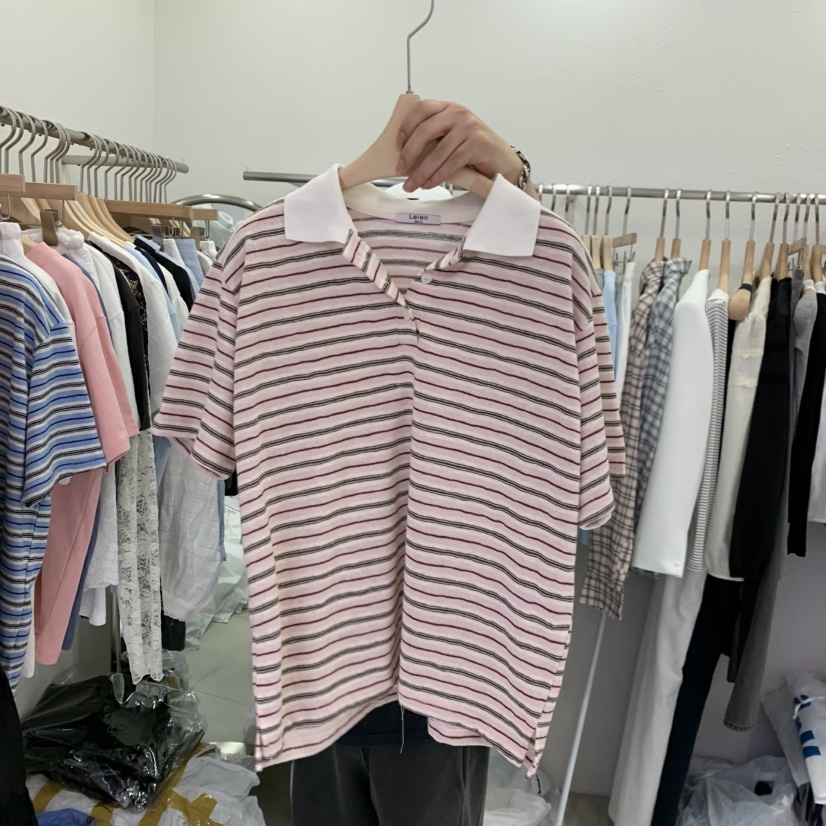 LELEN韓國直郵女士新款時尚熱賣職業人氣休閑26春夏推薦T恤LELENT恤圖色2