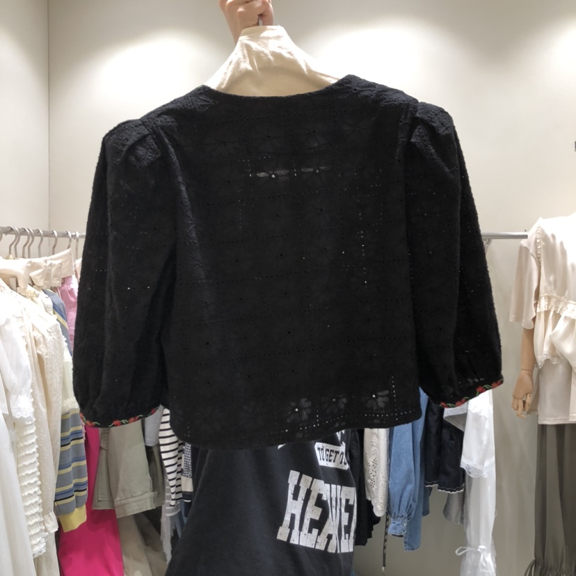 BY FLOW韓國代購女裝新款職業26春夏休閑襯衫蕾絲衫繡花BY FLOW襯衫/蕾絲衫