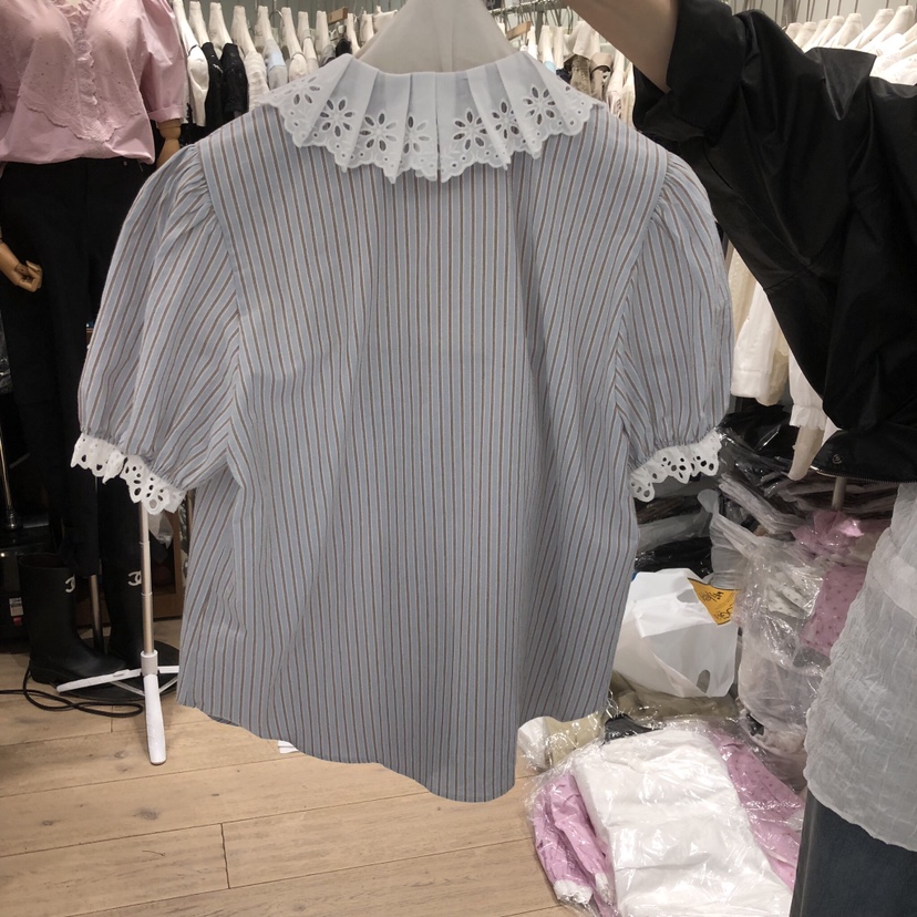 OGI韓國東大門直郵女裝新品推薦26春夏休閑襯衫蕾絲衫荷葉邊FLat OGI襯衫/蕾絲衫