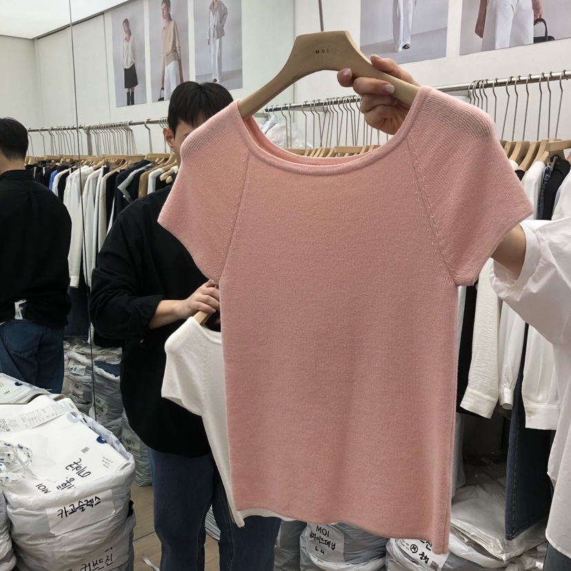 MOI-A韓國東大門直郵女士新品人氣時尚職業休閑26春夏T恤MOI-AT恤圖色2