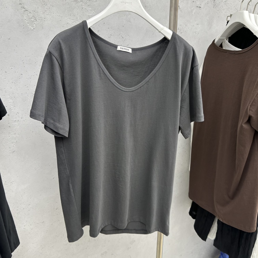 SIXTEEN韓國代購女士新款職業熱賣休閑推薦時尚人氣26春夏T恤SIXTEENT恤圖色4墨色