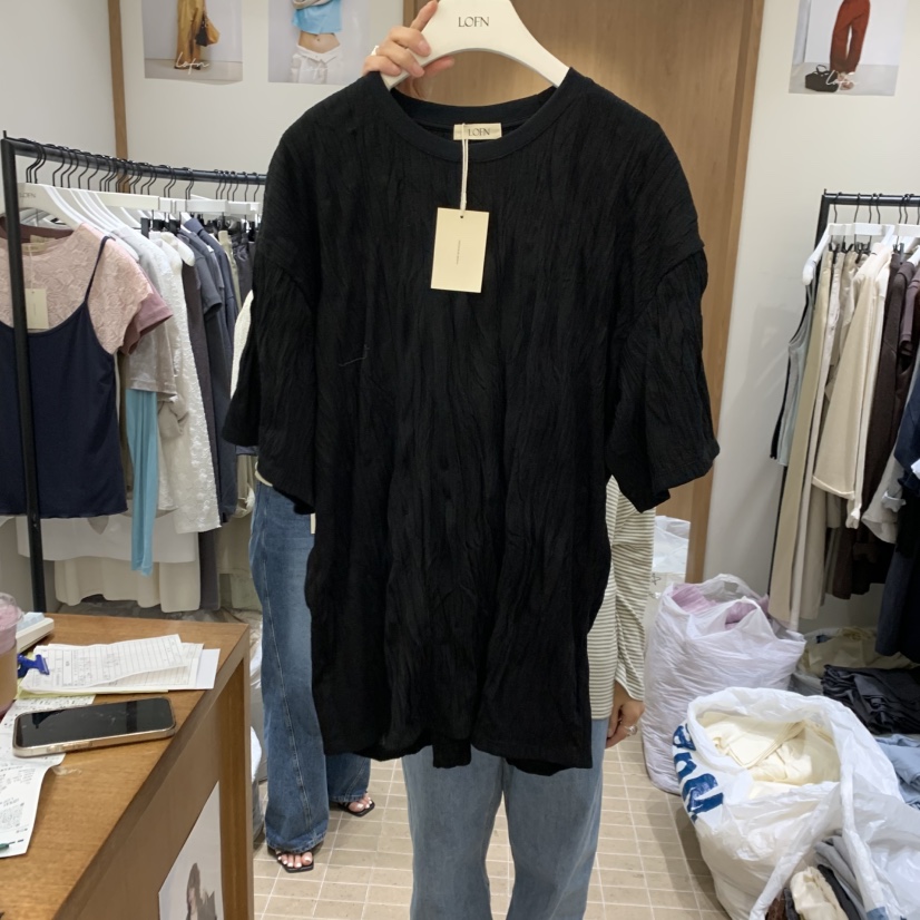 LOFN韓國直郵女裝新款26春夏推薦休閑人氣職業T恤不含配飾LOFNT恤圖色2