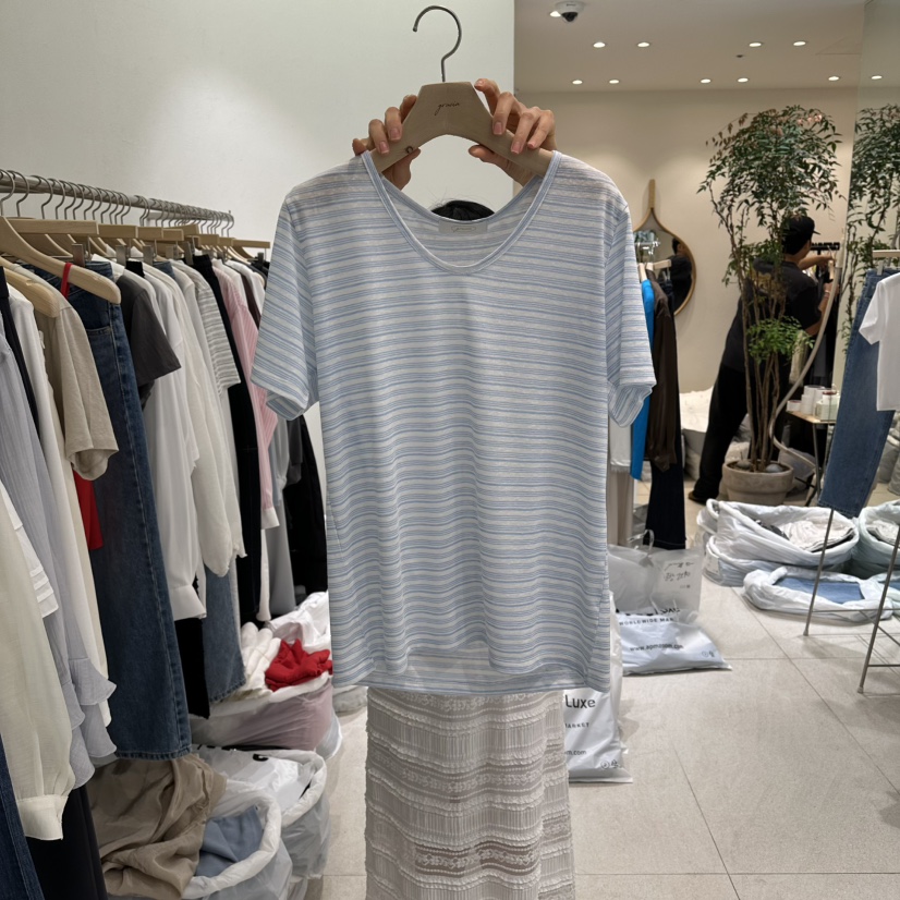 GRACIA韓國直郵實拍女裝新品推薦人氣職業時尚26春夏休閑T恤GRACIAT恤圖色1