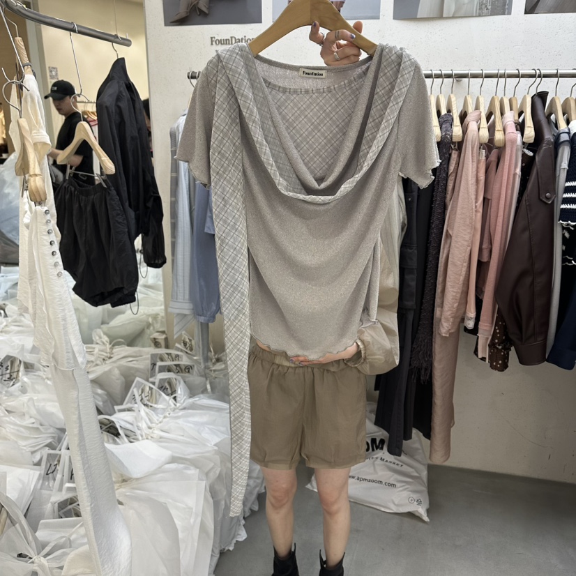 FOUNDATION韓國直郵女裝新品職業人氣休閑時尚熱賣T恤假兩件FOUNDATIONT恤圖色3