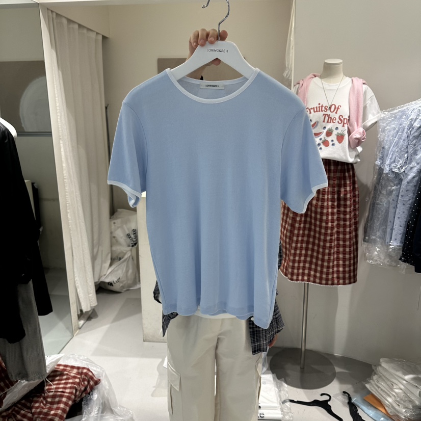LORING RE I韓國代購女裝新品人氣熱賣休閑時尚推薦T恤LORING RE-I/BARET恤圖色3