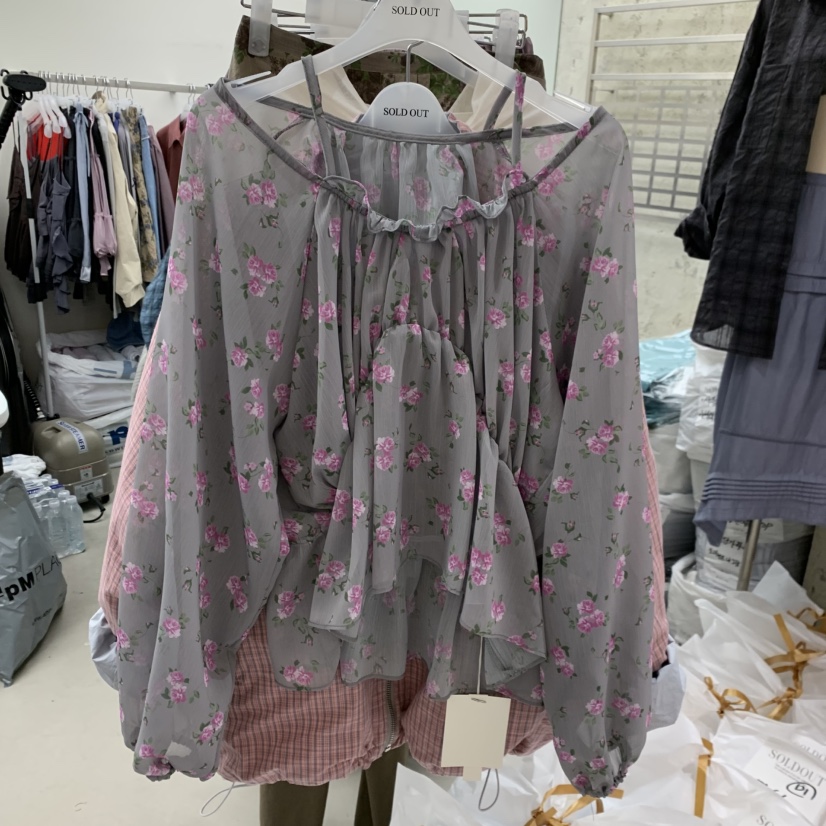 SOLD OUT韓國東大門代購女士新款26春夏休閑職業襯衫蕾絲衫SOLD OUT襯衫/蕾絲衫圖色1