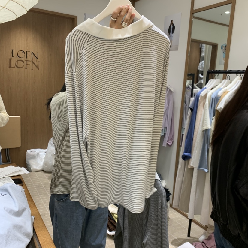 LOFN韓國東大門直郵女裝新款26春夏人氣推薦職業時尚長袖T恤LOFN長袖T恤