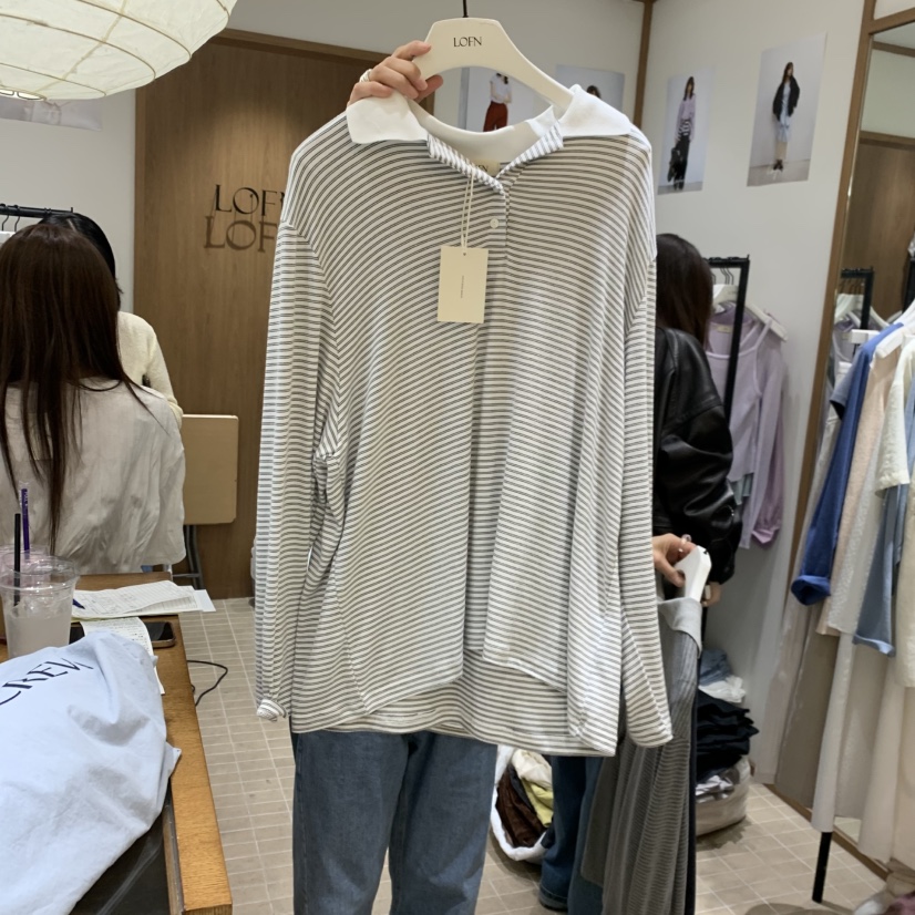 LOFN韓國東大門直郵女裝新款26春夏人氣推薦職業時尚長袖T恤LOFN長袖T恤圖色2