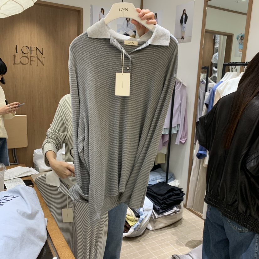 LOFN韓國東大門直郵女裝新款26春夏人氣推薦職業時尚長袖T恤LOFN長袖T恤圖色3